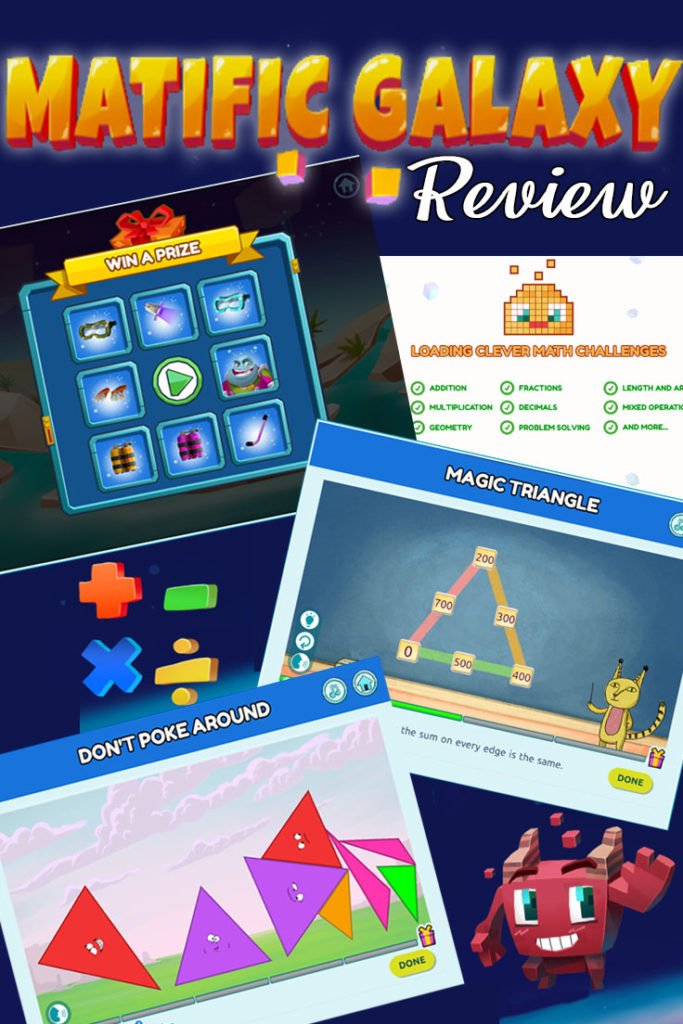 screen shots of different matific galaxy games - Do your kids love puzzles and video games?  If so, you should check out this review for Matific Galaxy - an award winning math game for grades K-6!