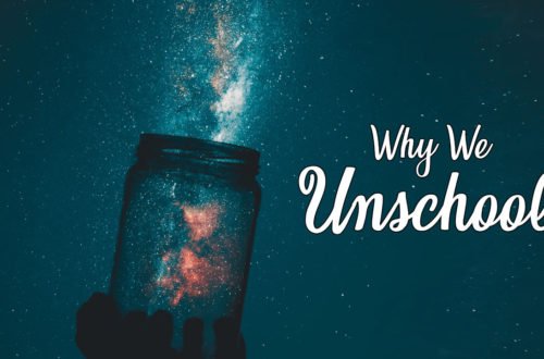 Why We Unschool, A hand in silhouette holds a jar up to the sky and is capturing a galaxy of stars within the jar.